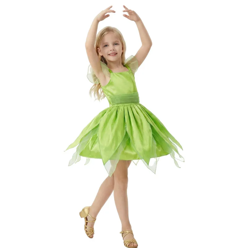 3-12Y Fairy Costume for Girls Princess Dress Birthday Party Outfit Halloween Costume Cosplay Dress Outfit Gift with Ear Cuffs