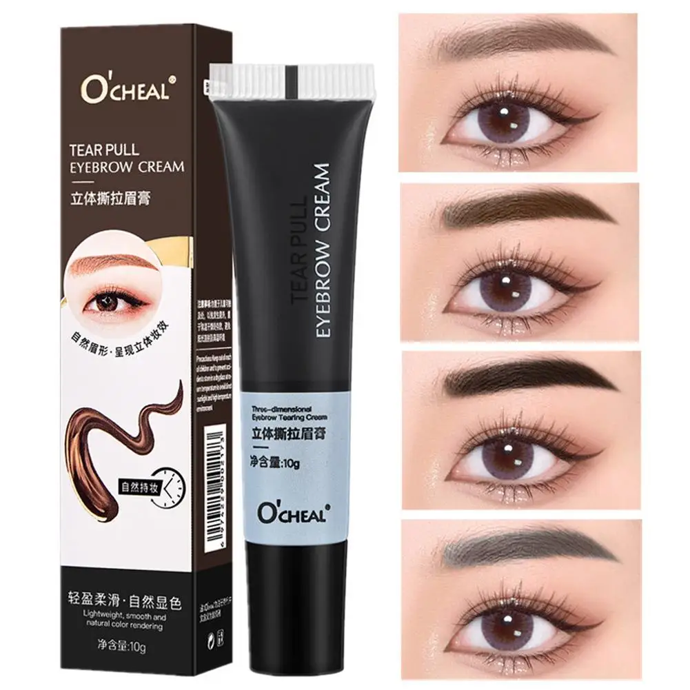 4 colori naturale semi-permanente strappo gel per sopracciglia resistente al sudore impermeabile buccia asciugatura sopracciglio sopracciglio fuori tatuaggio tinta rapida C O1C6