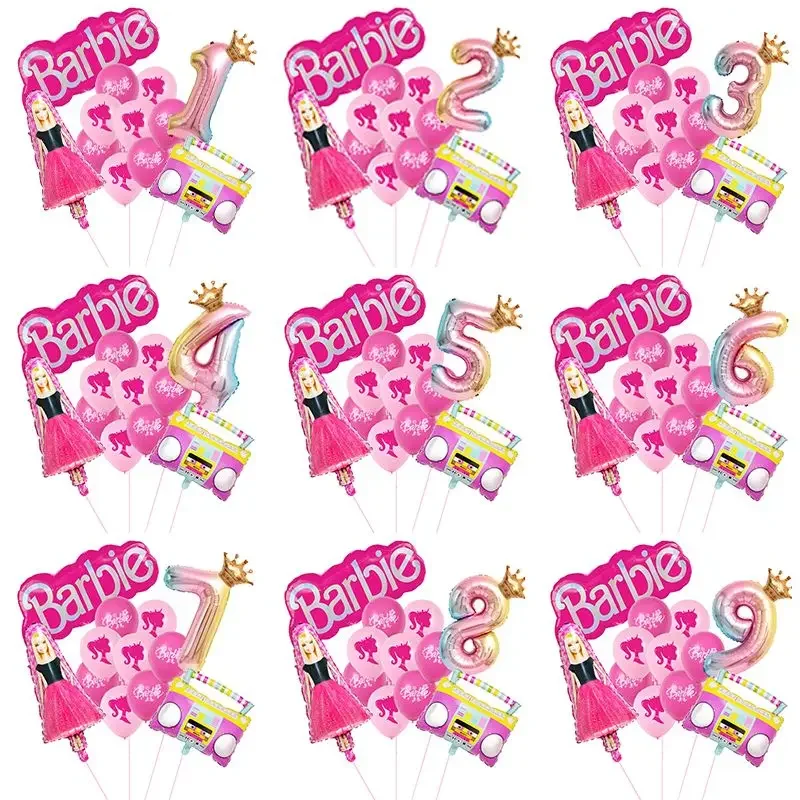 Barbie Geburtstag Party Dekoration Aluminium Folie Ballon Kinder Mädchen Event Liefert Hintergrund Prinzessin Thema Kinder Ballon Geschenke