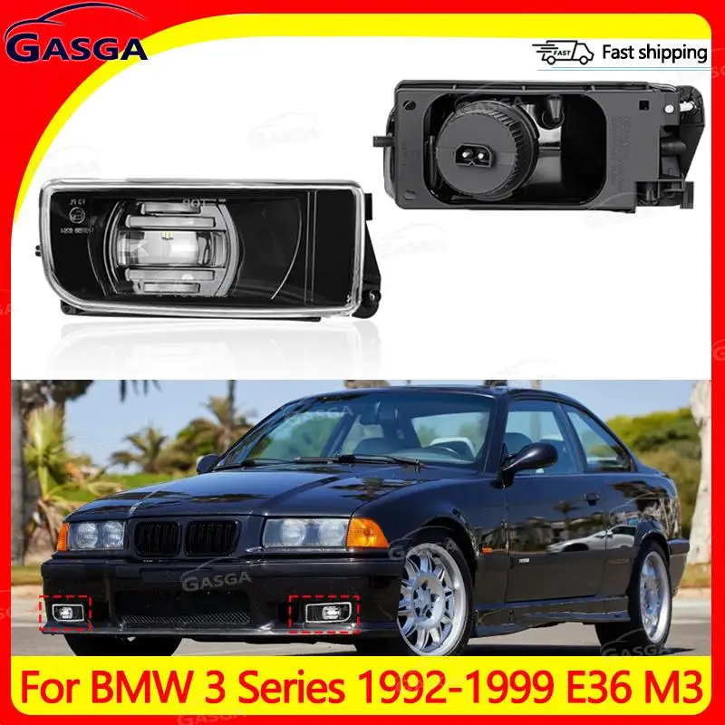 

GASGA Car Front Bumper Fog Light Lamp With LED Bulbs For BMW 3 Series 1992-1999 E36 M3 Led Headlight Light Fog Lamps Assembly