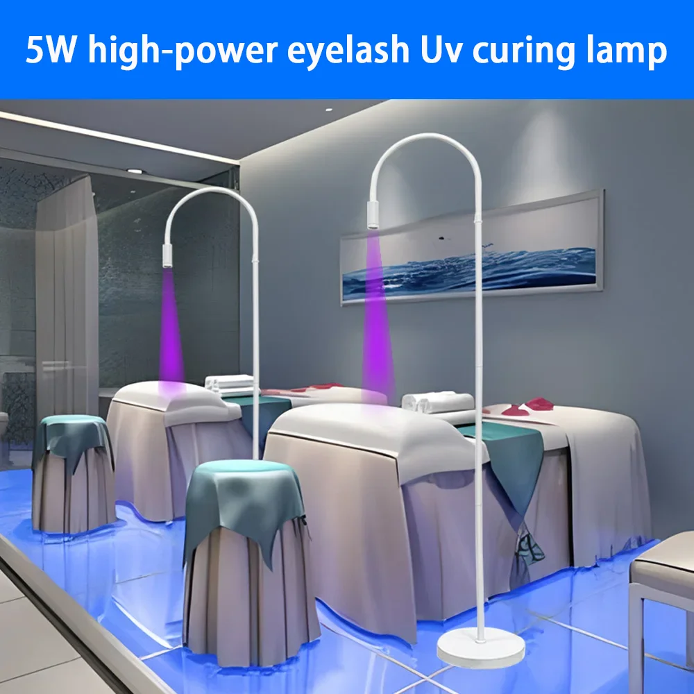 

5W High Power UV Ultraviolet Light LED No Noise Curing Light Beauty Eyelash False Eyelashes Grafting Silent Foot UV Floor Lamp