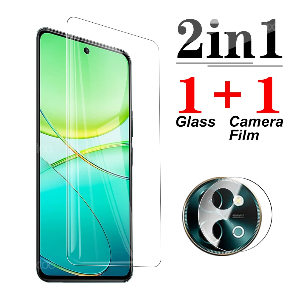 2in1 Full Cover Tempered Glass For vivo Y38 Protective Screen Protector lens film For vivoY38 Y 38 38Y vivoy38 5G 6.68inch 2024