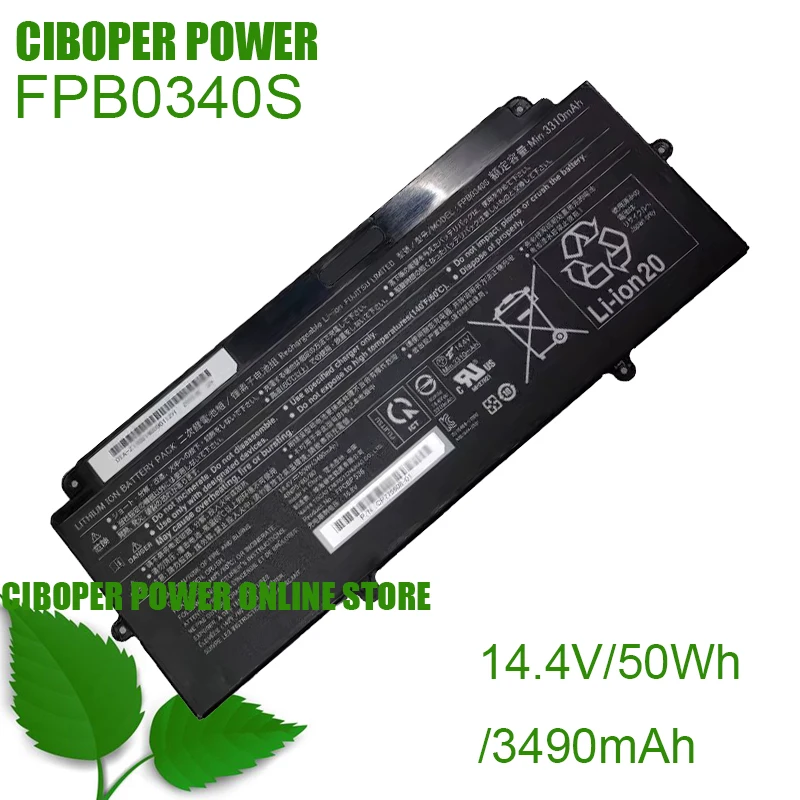 Laptop Battery FPB0340S FPCBP536 14.4V/50wh FPB0339S FPCBP535 CP749820-01 CP737633-01 For LifeBook U937 U938 U939 U939X Series