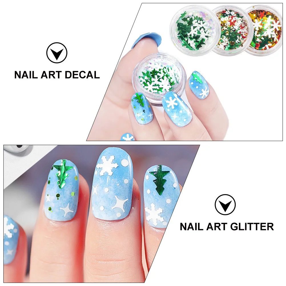 

Christmas Tree Five-pointed Star Ornaments Decoration Nail Sequins Sticker for Art