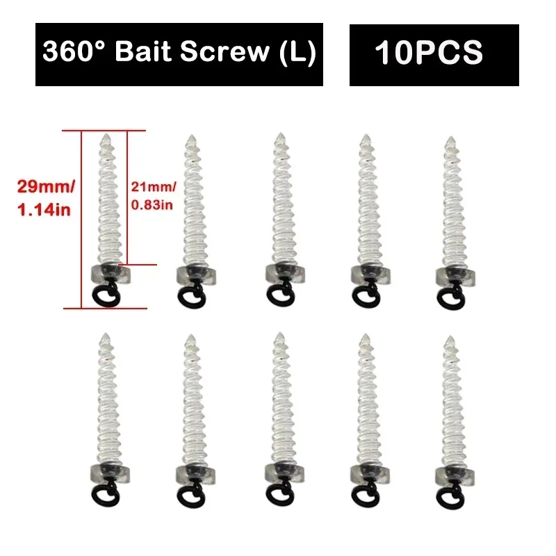 Karpfenköder-Schrauben mit Ring, Mirco, drehbarer Karpfenköder für Karpfen, Ronnie Rig, Zig Chod Boilies, Schrauben, Karpfen-Hair-Rig-Terminal-Gerät