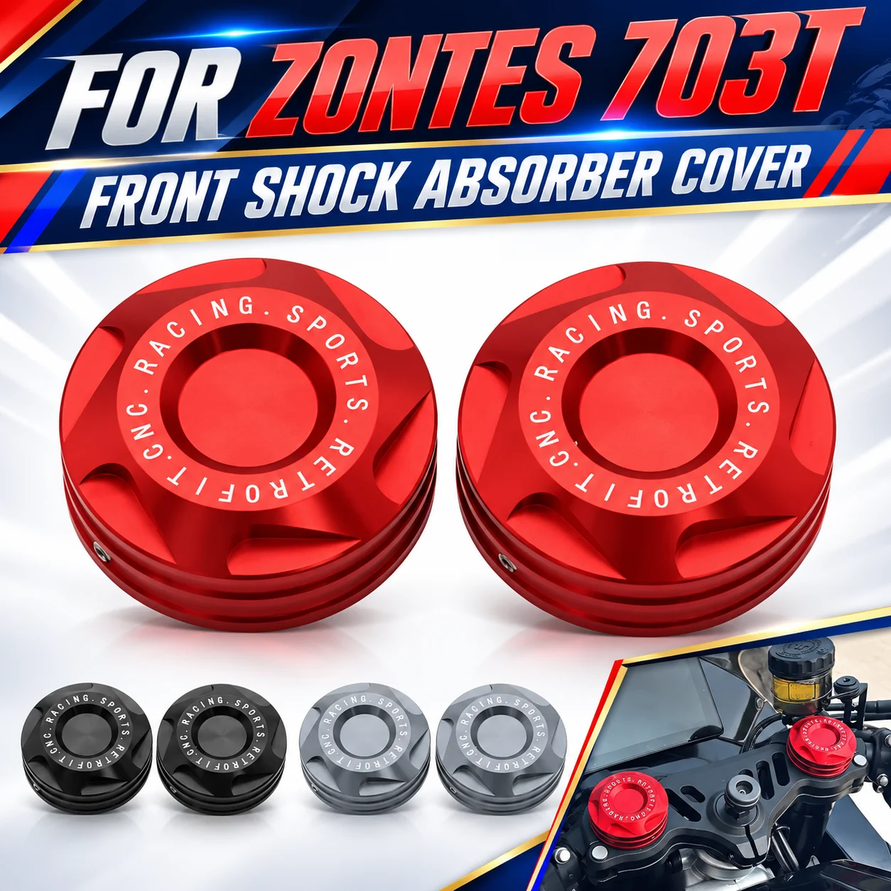 Front Fork Top Protector Aluminum Shock Absorber Decor Caps Fit For ZONTES 703T 703RR/R 703F/T