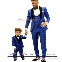 4 Pieces Boys Suit Jacket Vest Pants Bow Tie Wedding Tuxedo Fleece Collar Blazer for Kids Fashion Custom Clothes