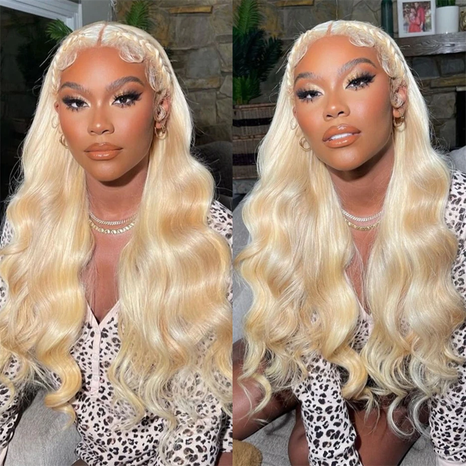 250% 300% High Density Bone Straight 13x4 13x6 HD Transparent Lace Front Human Hair Wigs For Women 613 Honey Blonde 360 Full Lace Wig Pre Plucked With Baby Hair