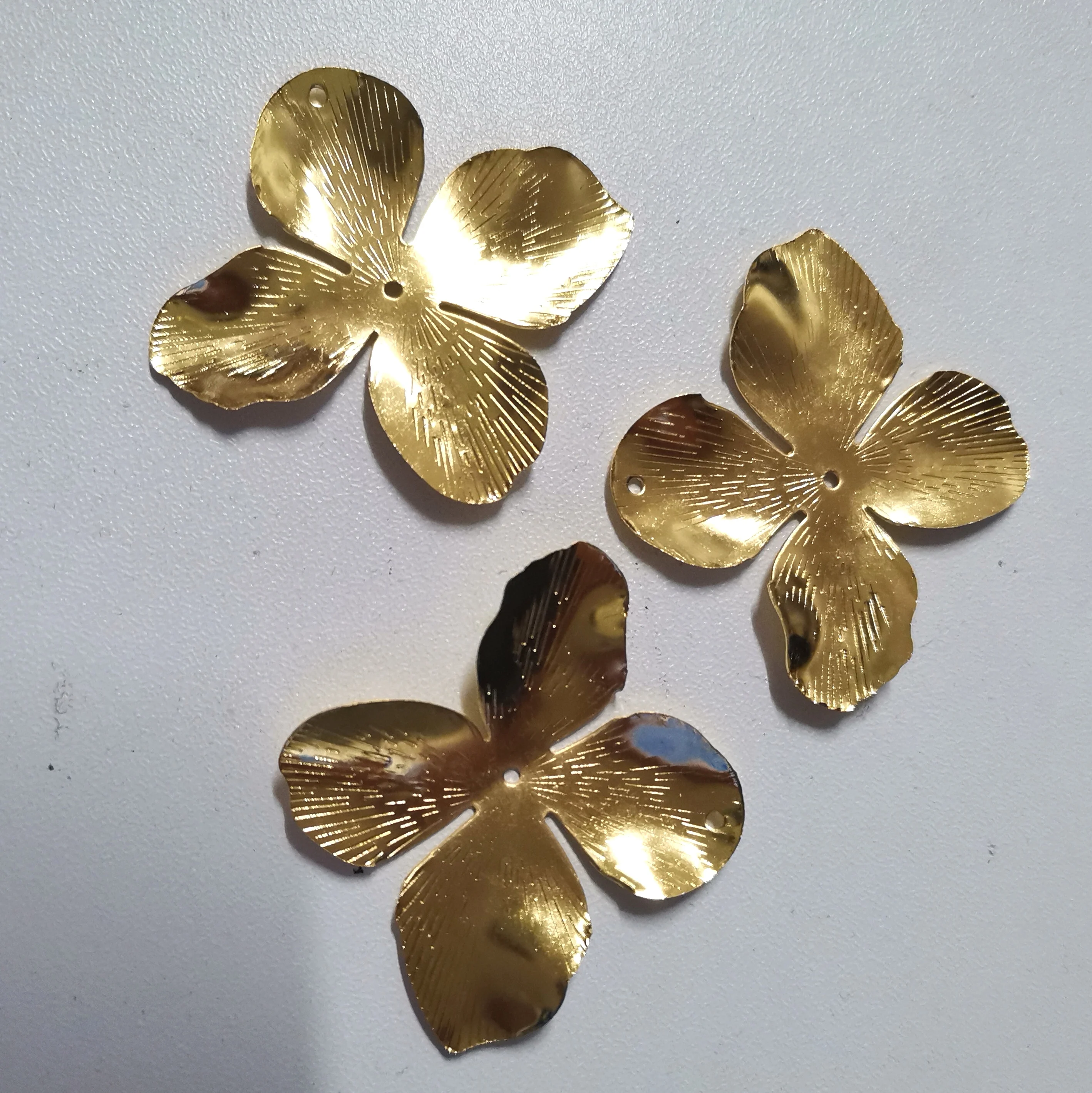 20/50 Pcs 41x45mm Metal Crafts Decoration DIY Accessories Solid Flower Base Charms Filigree Wraps Flower Connectors