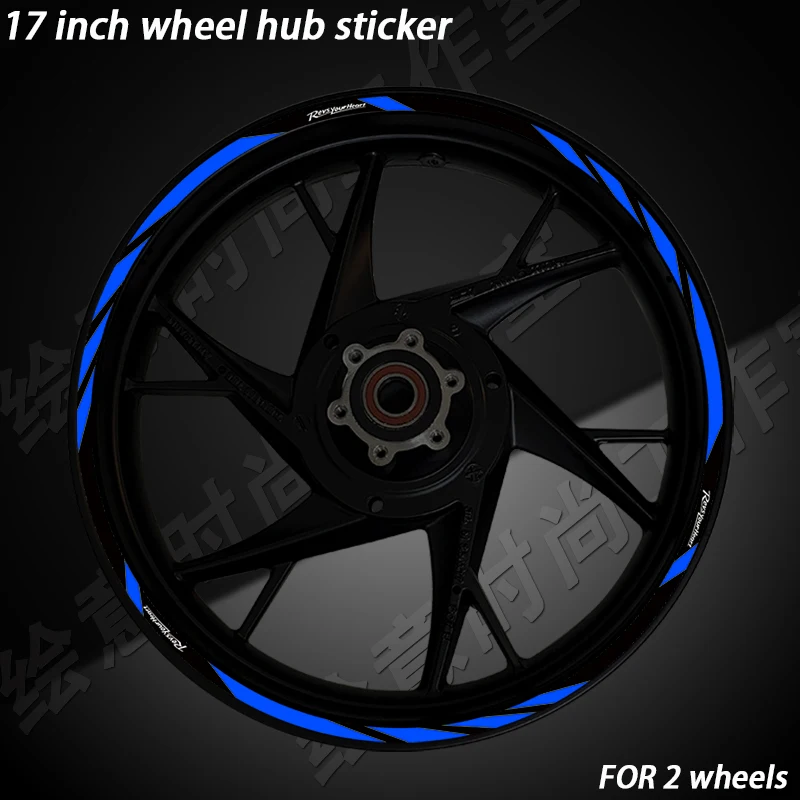 

17" Reflective Motorcycle Rim Wheel Hub Sticker Decals For REVS YOUR HEART For R1 R3 R6 MT03 MT07 MT09 MT10 MT15