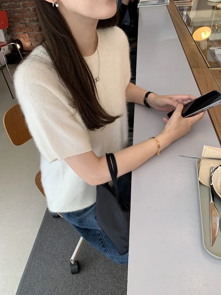 

Landbeige Fce Knitted ort Sve Knitwear Soft Wool Blend Comfortable Commute Sle round Ne Pullover Korean Faion