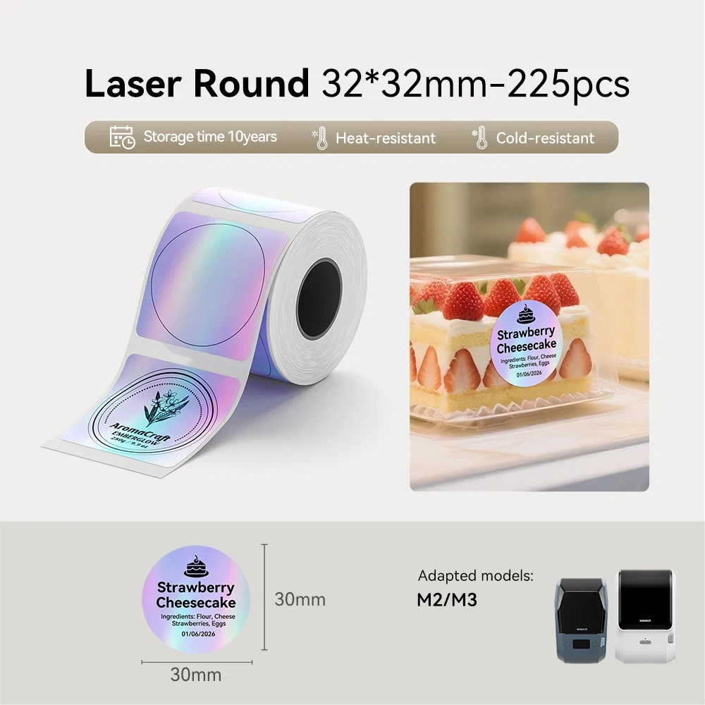 NIIMBOT M2 M3 Laser Silber Thermotransfer-Etiketten Hardware-Qualifikationszertifikat Elektrische Geräte Namensschild Aufkleber
