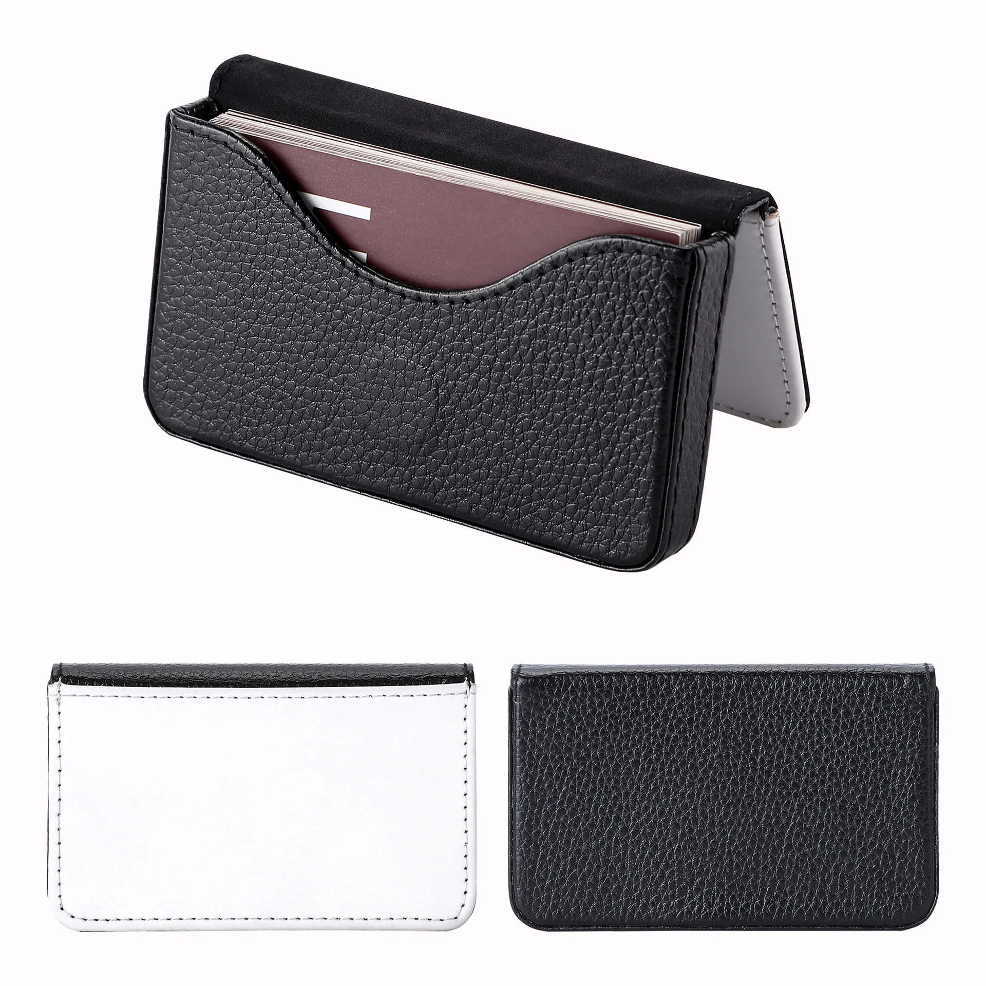 10Pcs Sublimation Blank PU Leather Business Card Case Portable DIY Heat Transfer Business Card Holder Storage Bag