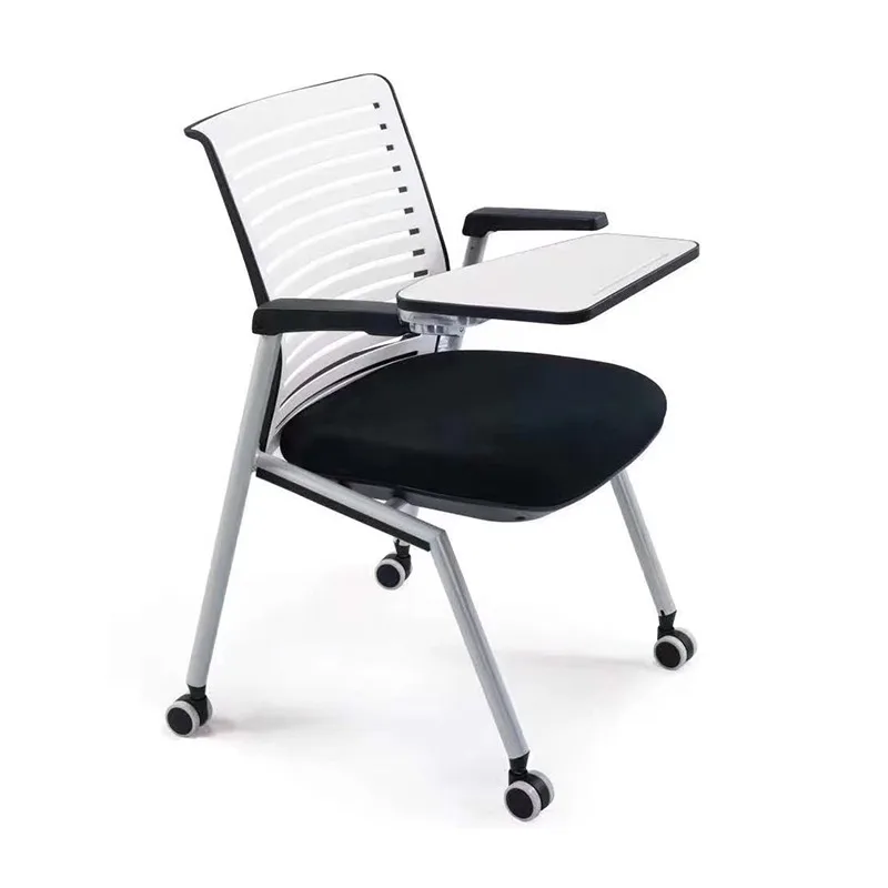 White Commercial office Training Stackable Mesh Student Chair With Writing Pad