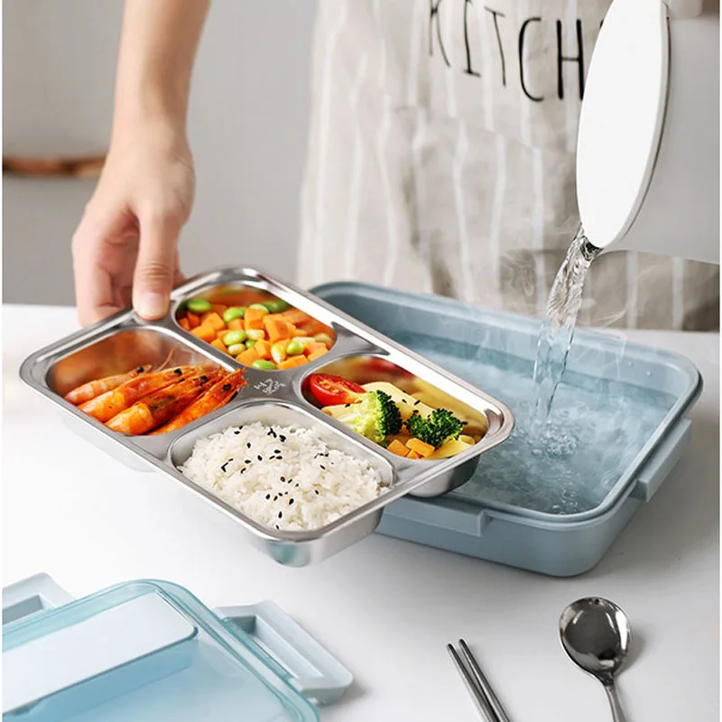 

Japanese Portable Lunch Box Stainless Steel Food Container For Kids Insulated Lunch Snack Container Storage Leak-Proof Bento Box