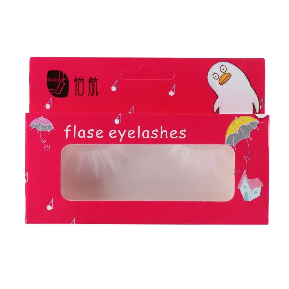ขนตาปลอมยาวแบบธรรมชาติสำหรับคอสเพลย์สีขาวสวยงาม