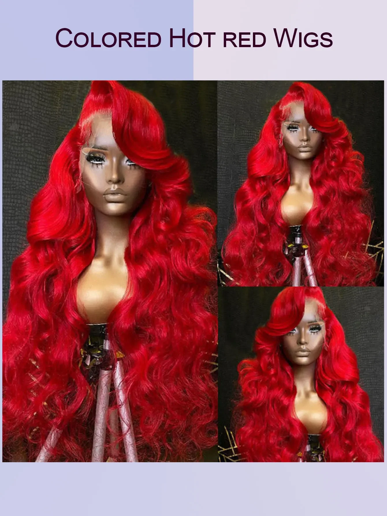 13x4 Hot Red Lace Front Human Hair Wigs Body Wave Burgundy Red Colored Transparent Lace Front Wigs Human Hair Remy 180% Density