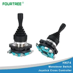 HKF4-11-4L 4 Positions Joystick Switch Monolever Rocker Cross Master Switch 4-way Self-reset 4NO 4NC Hole Size 30mm