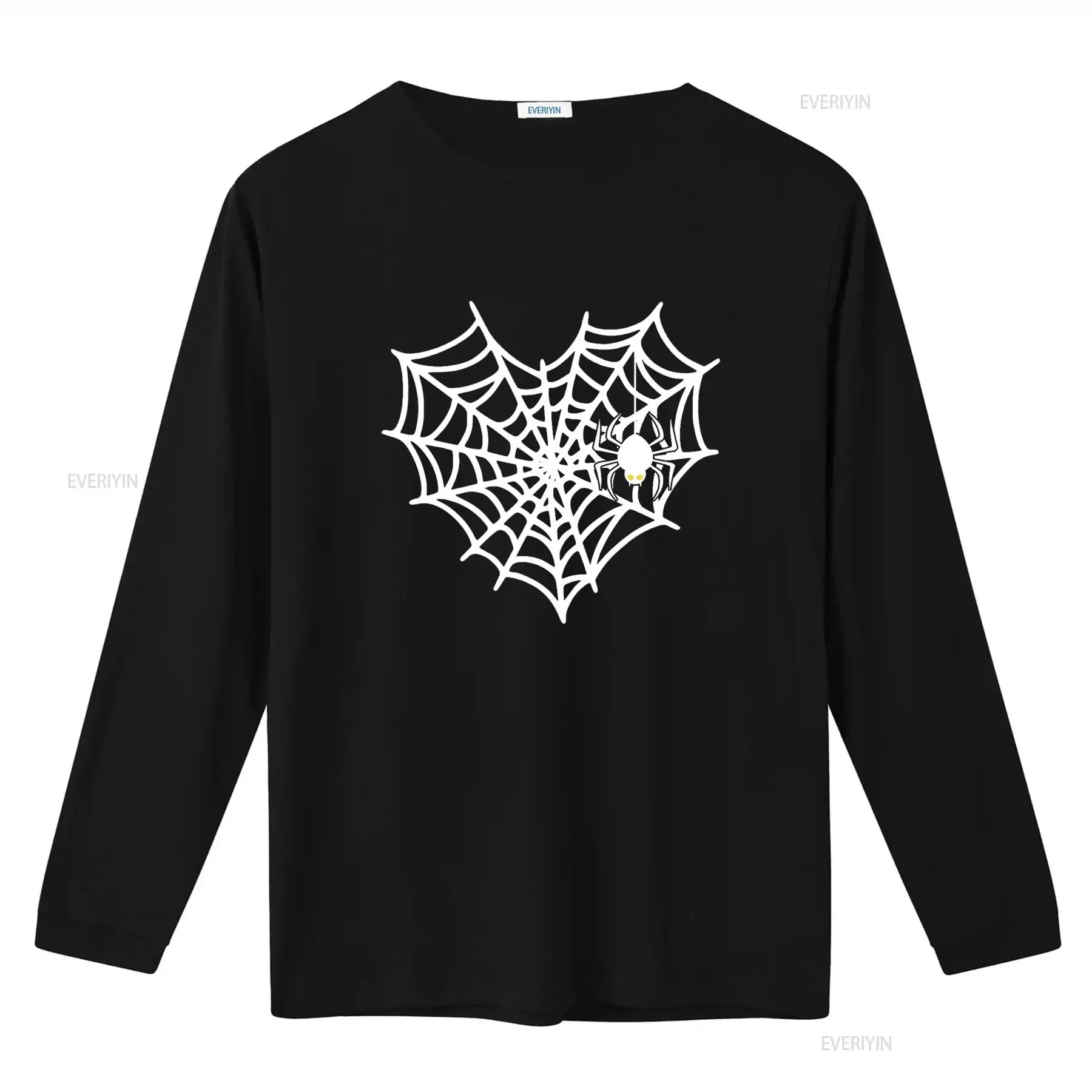 تي شيرت على شكل شبكة عنكبوت للهالوين على شكل قلب لطيف تي شيرت عتيق مغسول ومسامي للجنسين برسومات مريحة للرجال