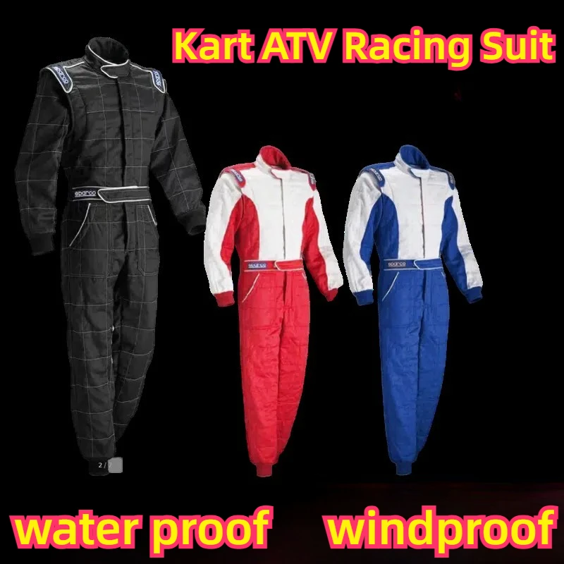 Adult Logo Kart Jumpsuit ATV Suit Off-road Vehicle Racing Motorcycle Track Off-road Waterproof Karting Suit Moto Jacket