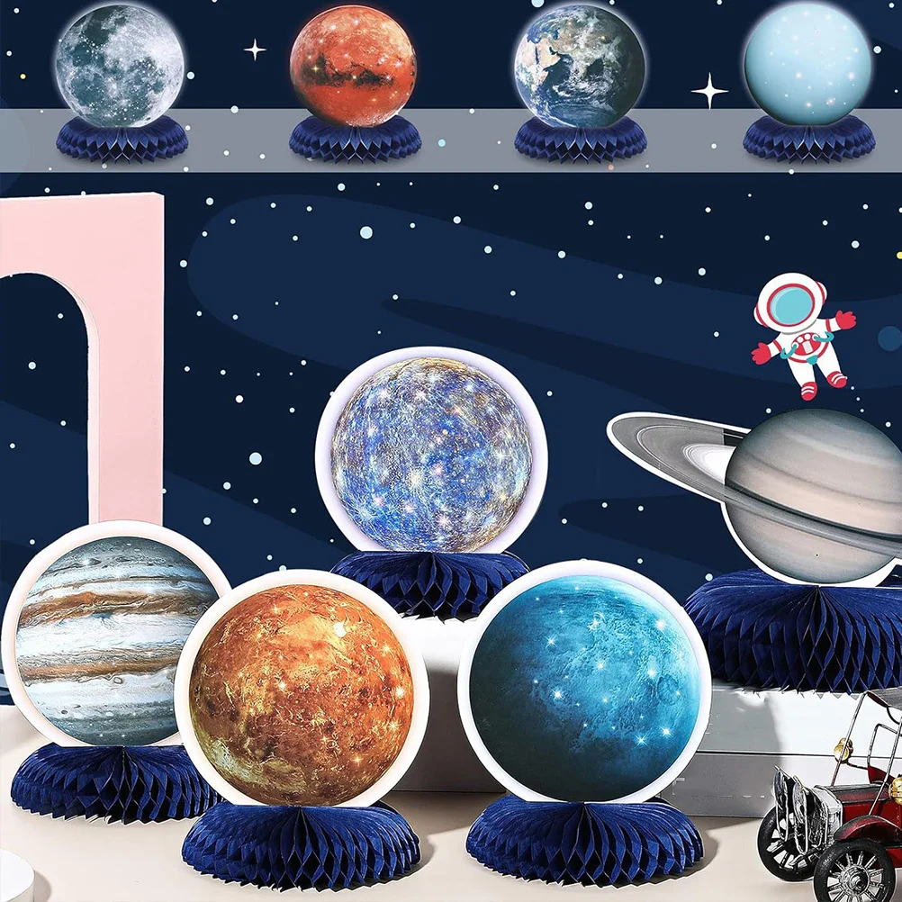 

10Pcs Planet Honeycomb Centerpiece Paper Decorations Durable for Birthday Party Table Festive Decor Planet Honeycomb Centerpiece