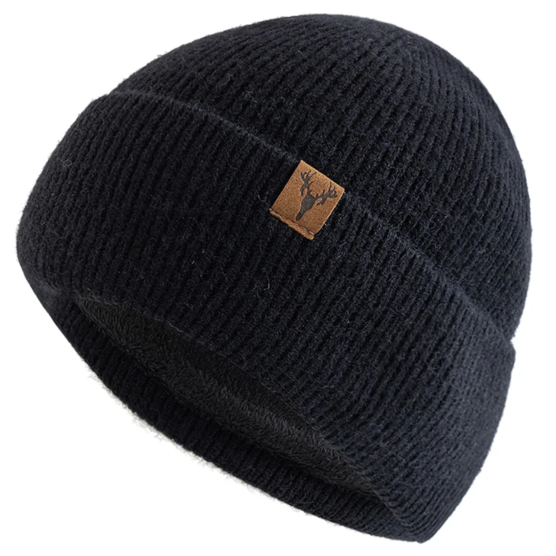 Hot Sale Unisex Winter Hat Plush Fleece Lined Warm Cap Stylish Soft Beanie Hat For Men Women Outdoor Ski Sports Knitted Hat