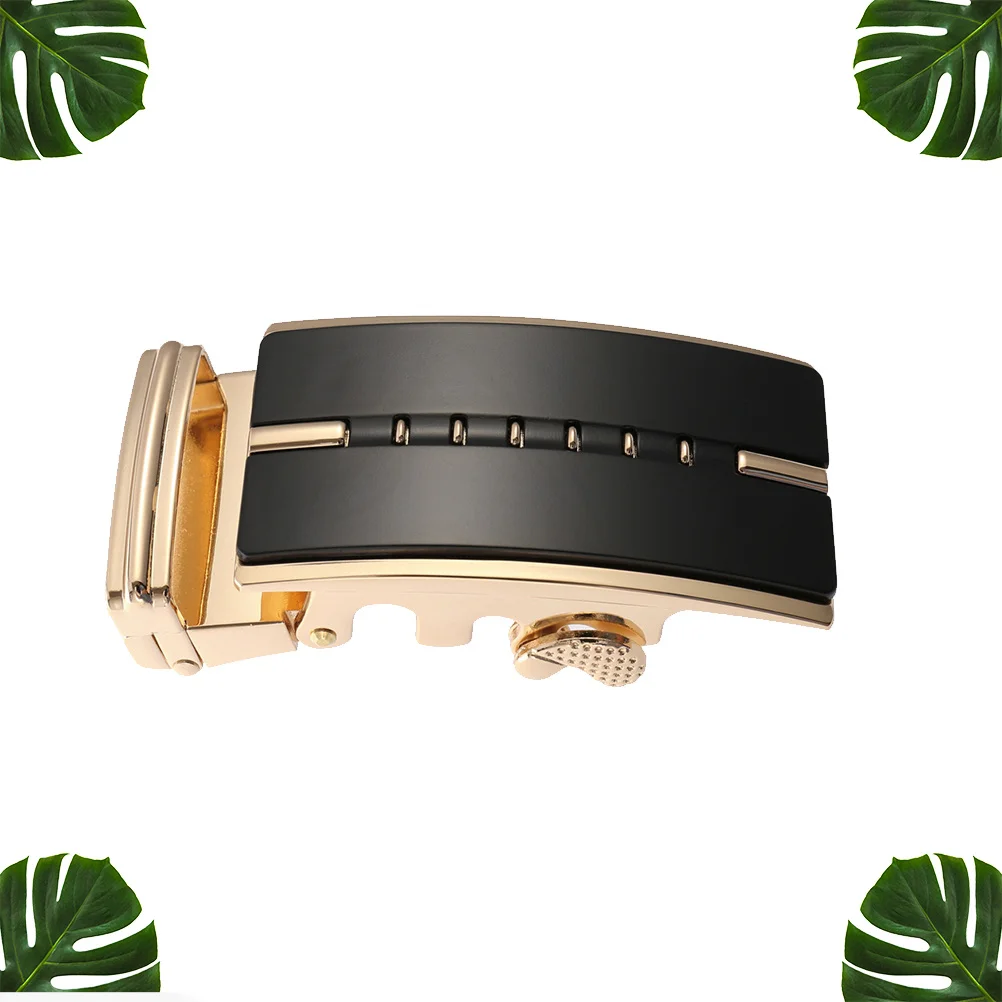 مشبك حزام أوتوماتيكي مصنوع من خليط معدني أسود متين ومقاوم للخدش للرجال على طراز الأعمال وإبزيم فريد من نوعه للمناسبات الرسمية #4