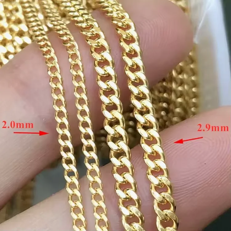 forHigh Quality 14k Gold Filled 2.9mm 2.0mm  Link Cuban Chain for Women Jewelry Making Accessories