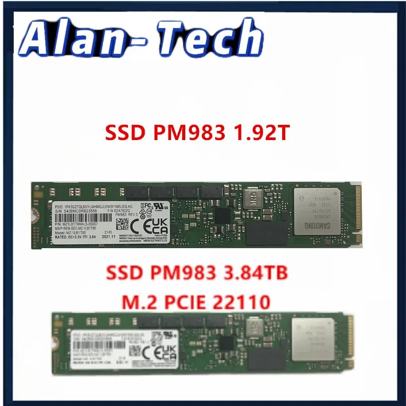 Sa-msung SSD PM983 1.92T 3.84T SSD 솔리드 스테이트 드라이브, 22110 M.2 사이즈, Nvme 프로토콜 엔터프라이즈 Pcie3.0, 정품 신제품