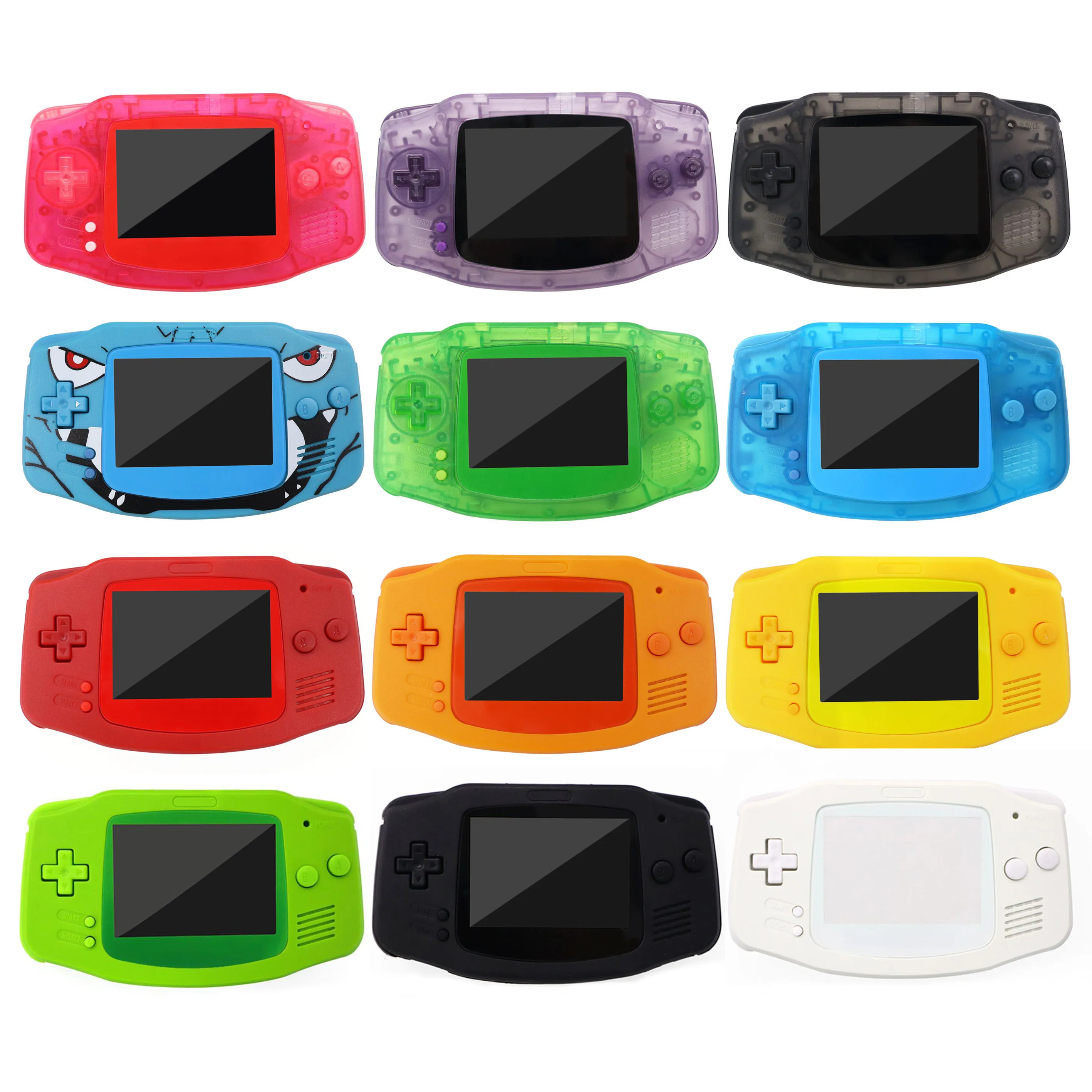 Pre-Cut GBA Shell Housing for GAB IPS V2 Screen LCD Kits With Color Buttons Screen Lens Completely For GameBoy Advance Console