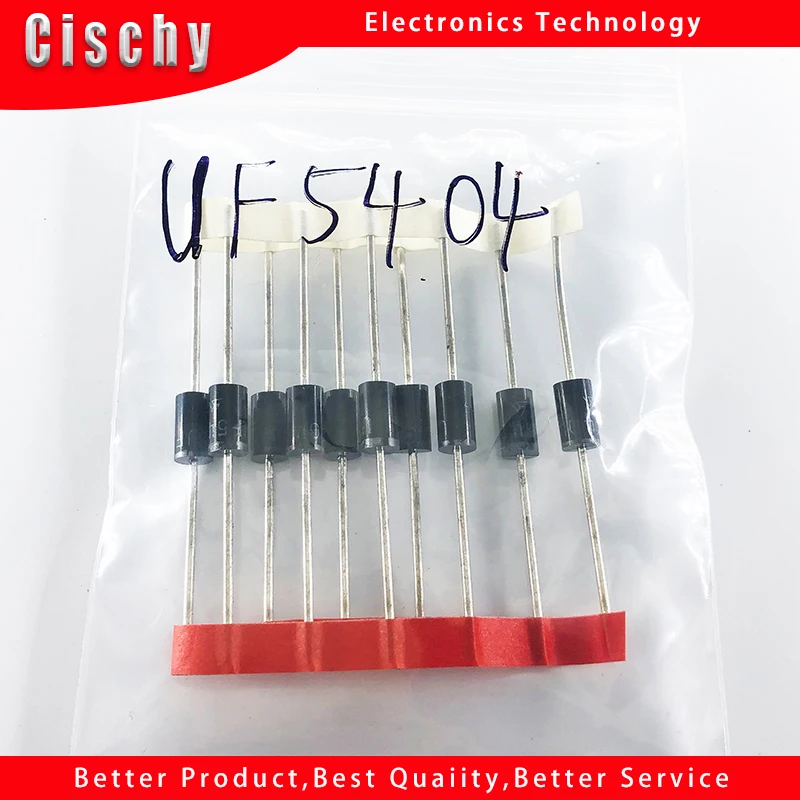 10pcs/lot Brand new genuine UF5404 DO-27 3A 400V ultra fast recovery diode 5404 In Stock