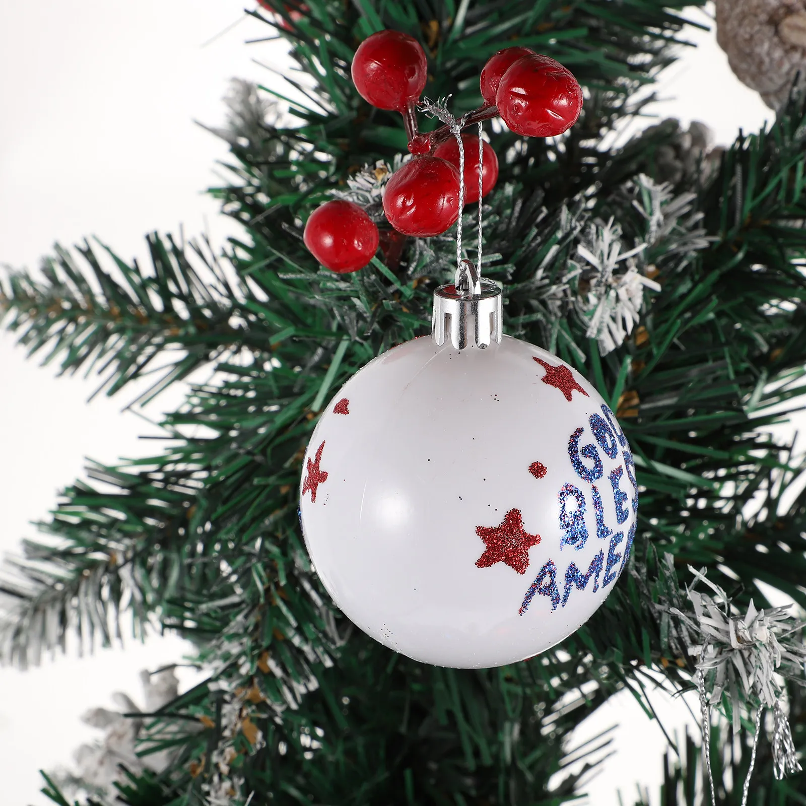 

Набор из 12 пластиковых елочных украшений высокого качества: подвесные декорации ко Дню независимости США с патриотическим флагом, для праздничного декора