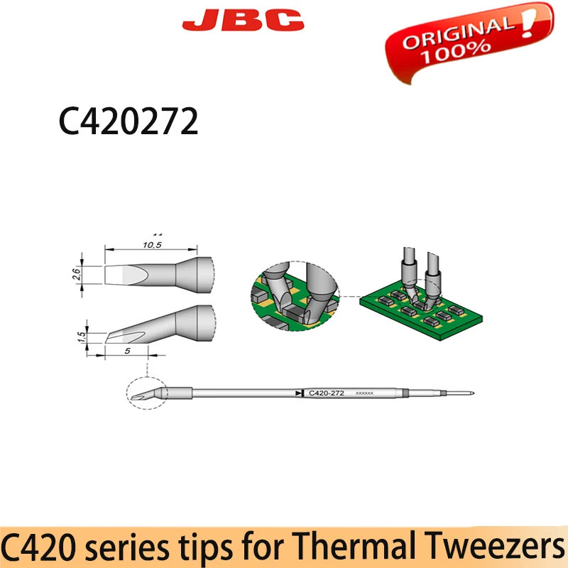 JBC C420273/275/276/277  soldering Tip  Adjustable Thermal Tweezers AT420 HT420 DDE  C420