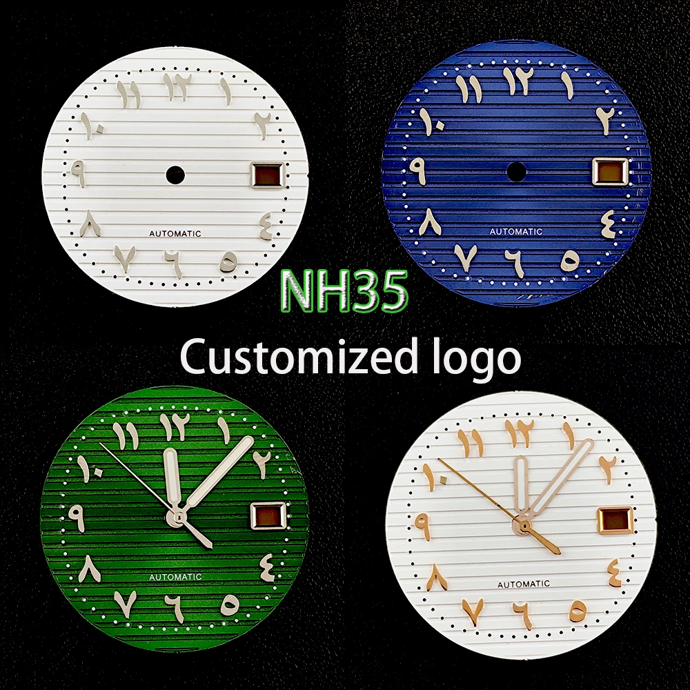 Nh35 dial logotipo personalizado relógio masculino sem mostrador luminoso adequado para acessórios de relógio de movimento nh35