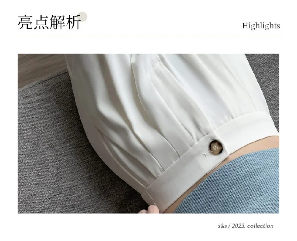 2024 New White Wide Legged Pants for Women's Spring and Autumn Dropping Straight Tube Pants Loose and Casual Floor Sweeping Pant