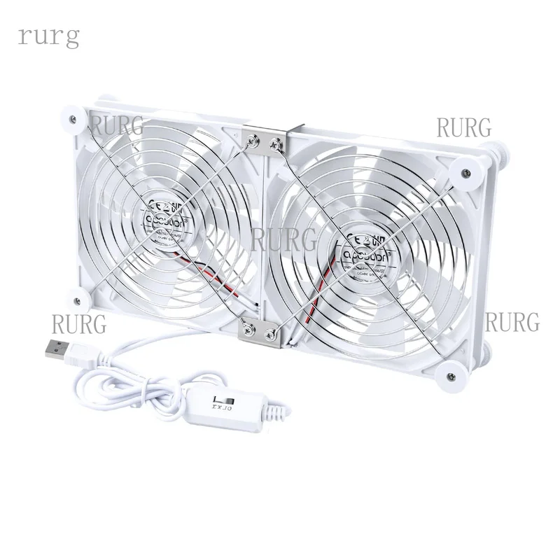 R+ 140mm Dual USB Computer Fan, 3-Speed Control, Maximum 1500 RPM, 5V Cooling Fan..