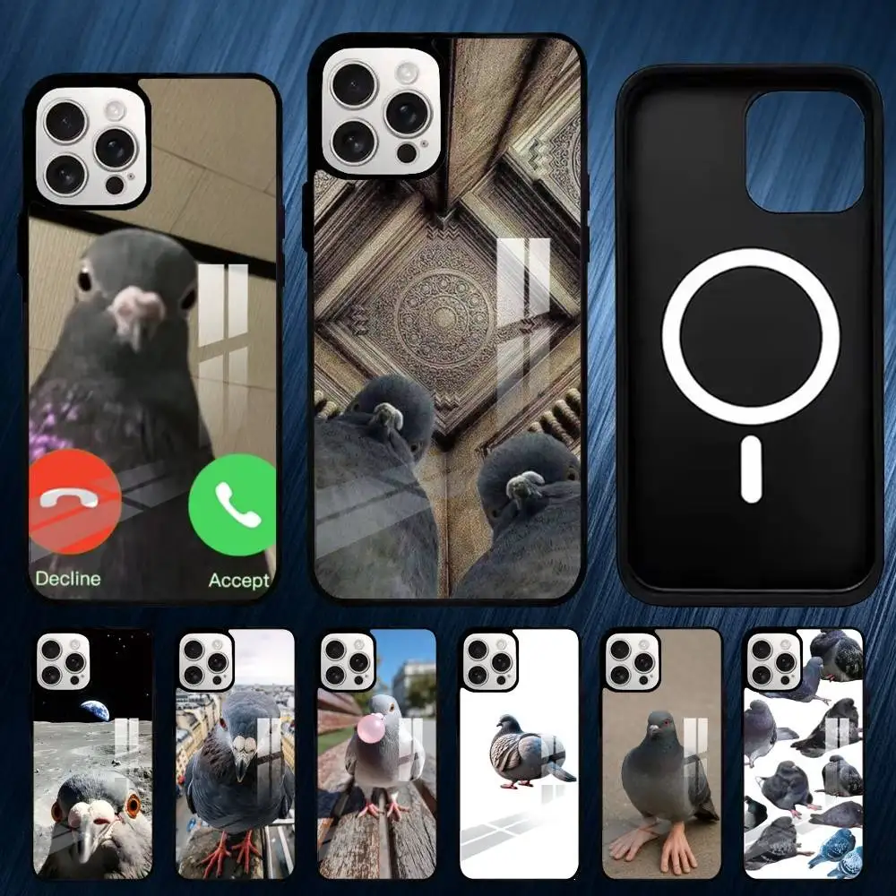 

Funny pigeon mischief Phone Case For iPhone17,16,15,14,13,12,11,Plus,Pro,Max For Magsafe Wireless Charging cover