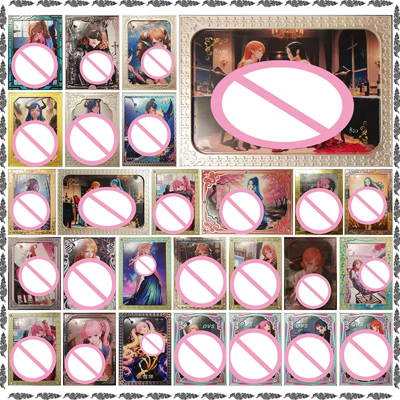 

Anime ONE PIECE Rare Pudding Carrot Ulti Nami Hancock Vivi Perona Uta Robin Metal Collectible Cards Toys for men Birthday Gift