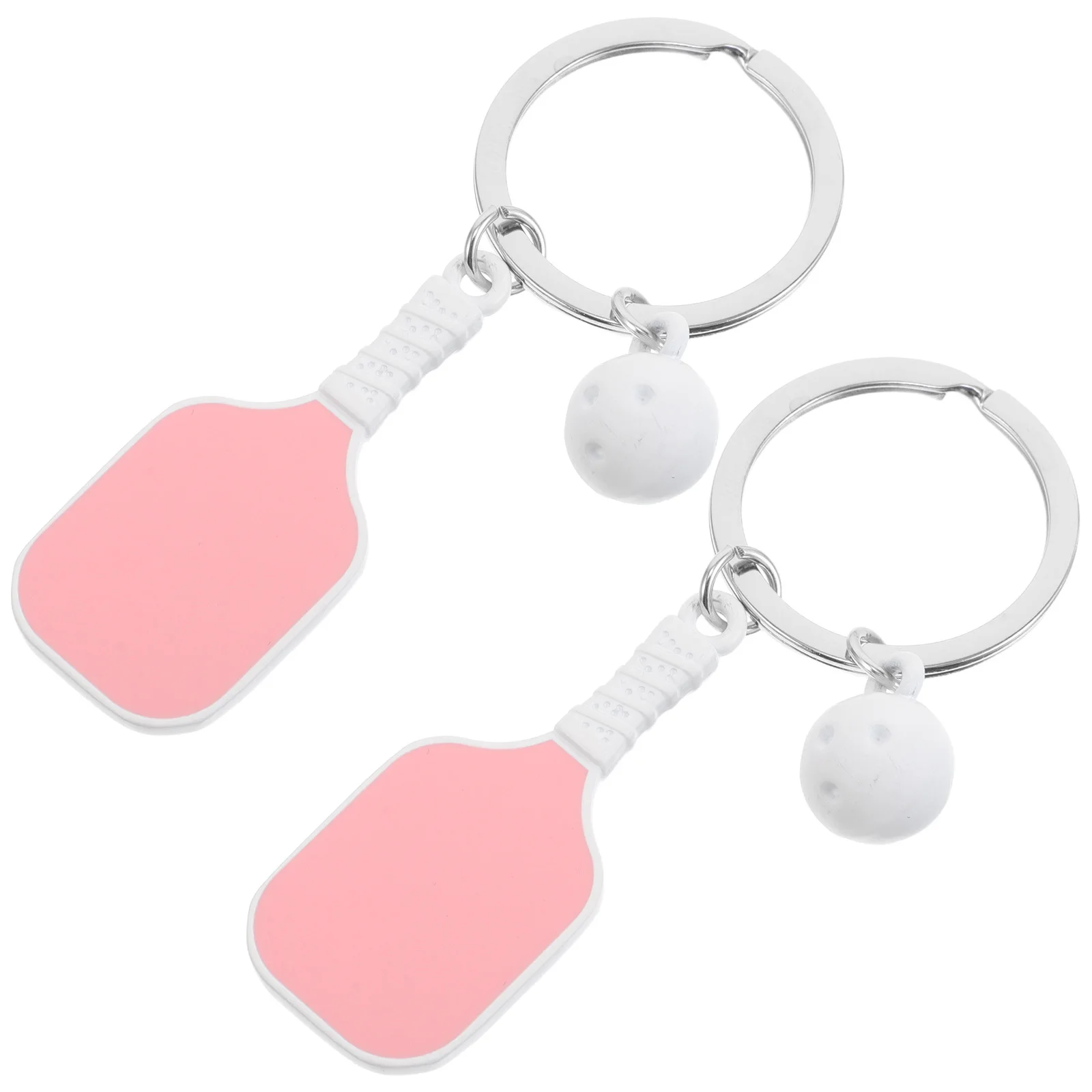 

2pcs Pickleball Keychain For : Mini Sports Racket Ball Charms Gym Bag Accessories Club Event Present Stocking Stuffer