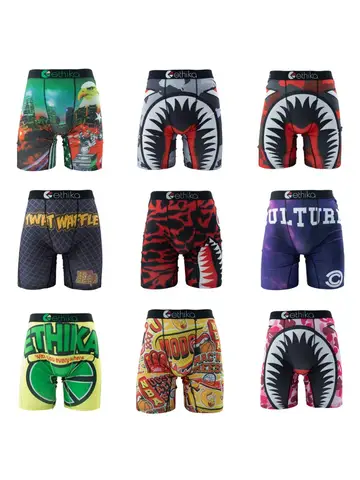 ETHIKA 1Pcs Sexy Men Underwear Boxers Breathable Swimming Man Underpants Plus Size S-3XL Mens Trunks Men's Panties Boxer Briefs