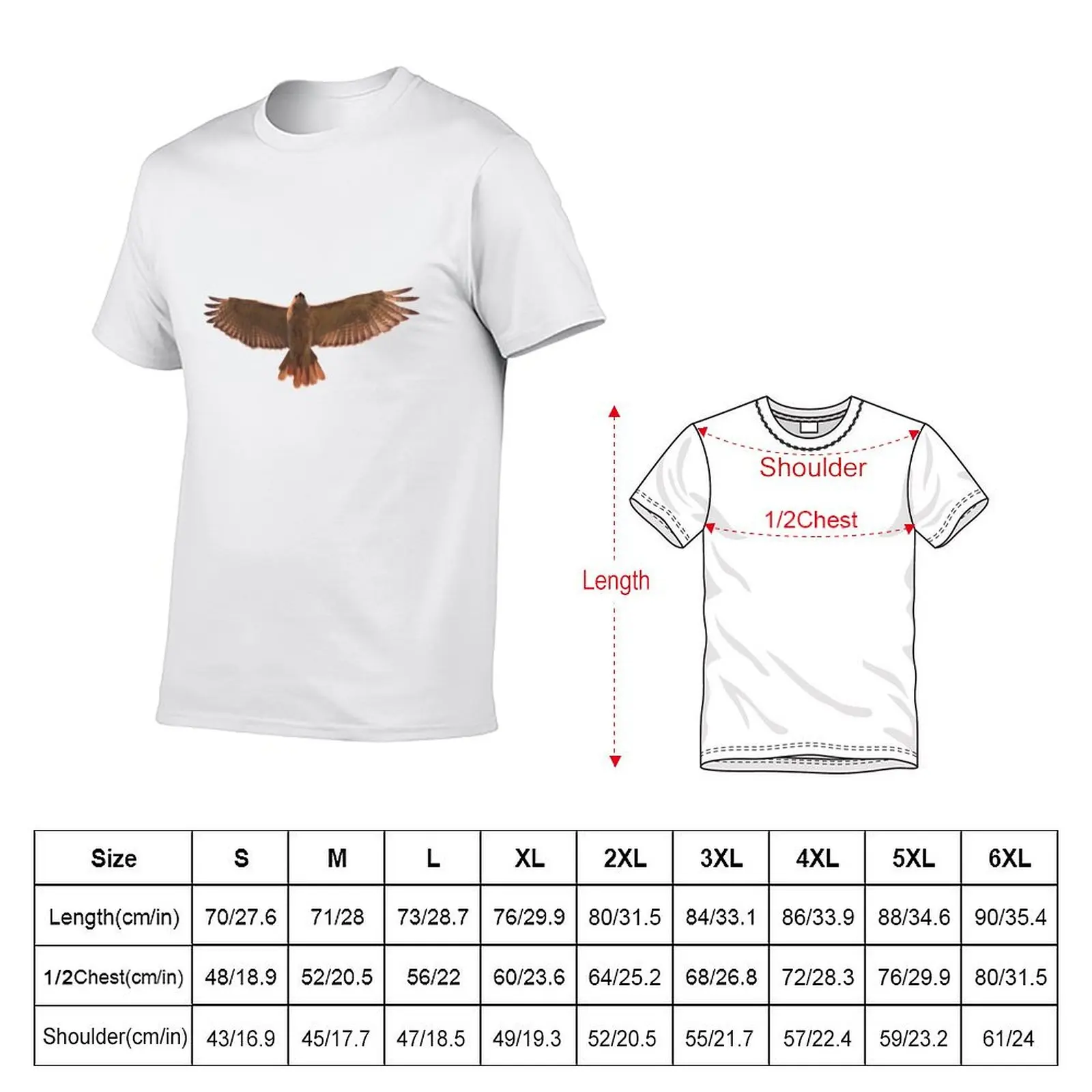 Red Tailed Hawk T-Shirt cotton tshirt 100% t shirt man luxury T-Shirt