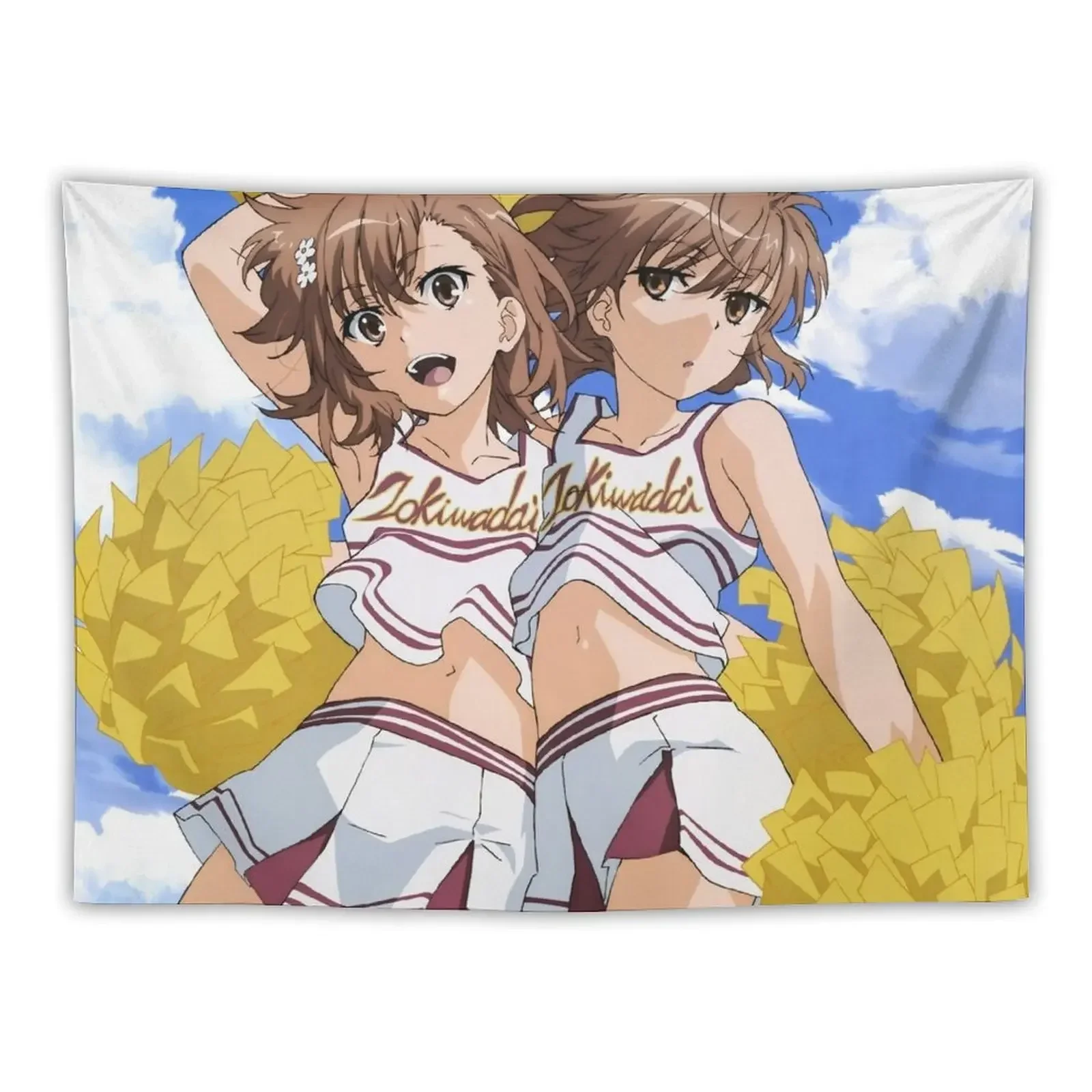 Toaru Series - Misaka Mikoto & Imouto - Cheerleaders Tapestry Room Decore Aesthetic Decoration Wall Tapestry