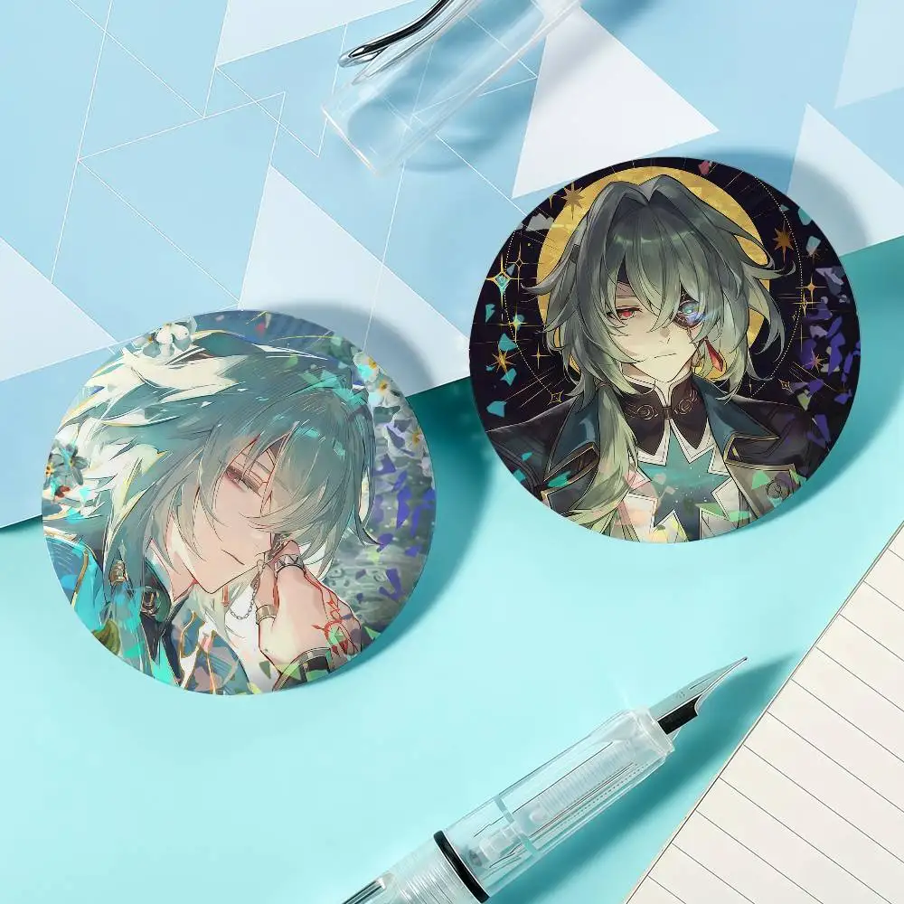 Game Anaxa Honkai Star Rail Laser Badge Lapel Pins for Backpacks Briefcase Brooch Clothes Gifts