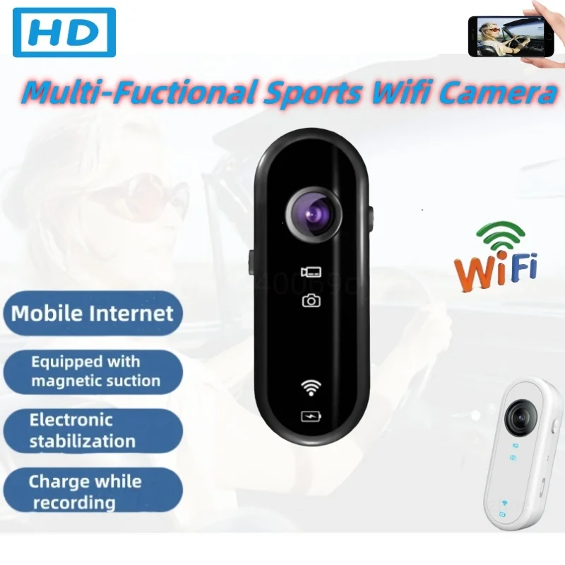 

HD Mini Wifi Pocket Action Camera Anti-Shake With Waterproof Case For Helmet Travel Bicycle Driver Recorder Ride Sports Kameras