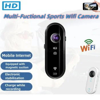 HD Mini Wifi Pocket Action Camera Anti-Shake Helmet Travel Bicycle Driver Recorder Ride Sports Cameras with Waterproof Case