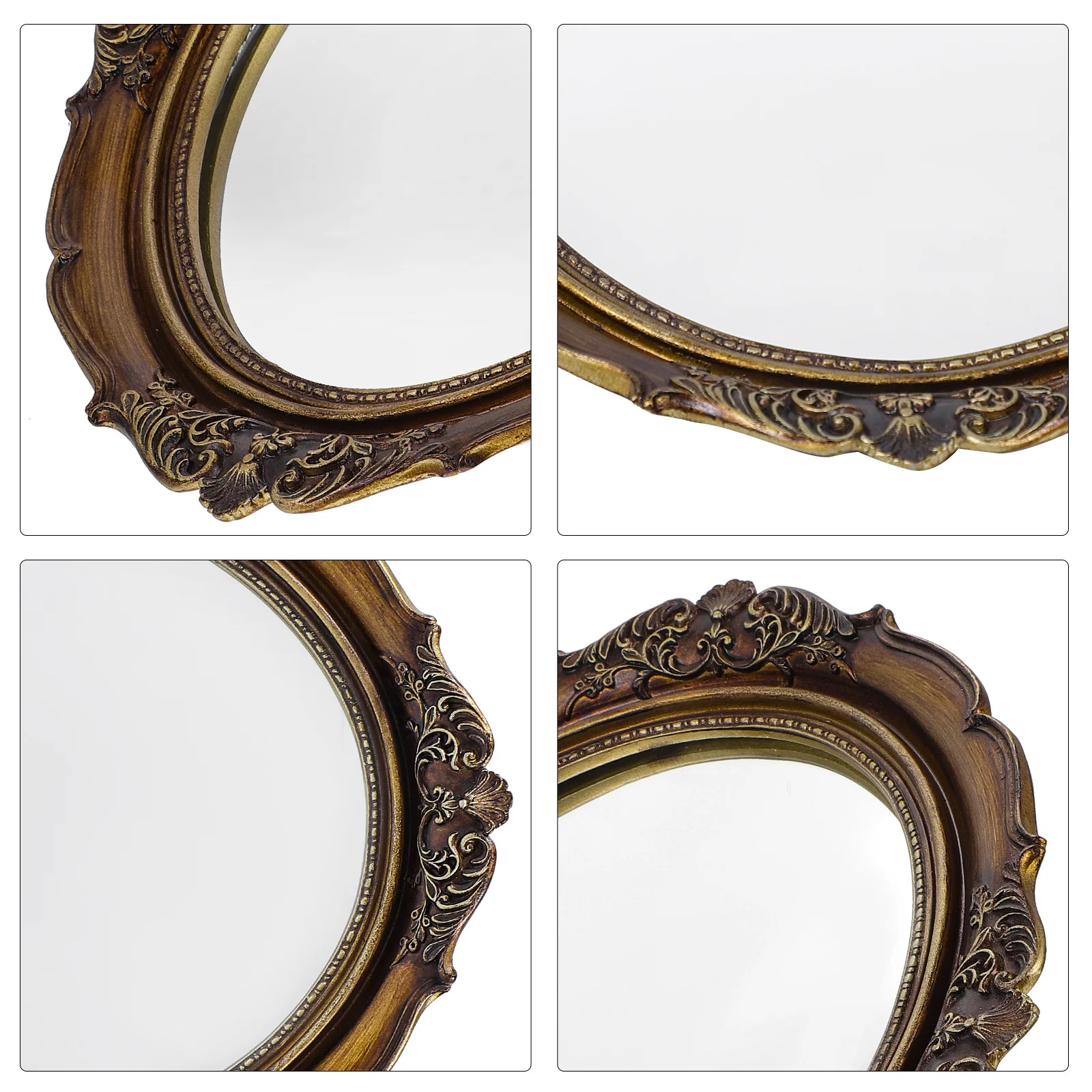 

Vintage Wall Hanging Mirror Decorative Makeup Mirror for Bedroom Living Room Entryway Vanity Glass Wall Decor Art with Hanging