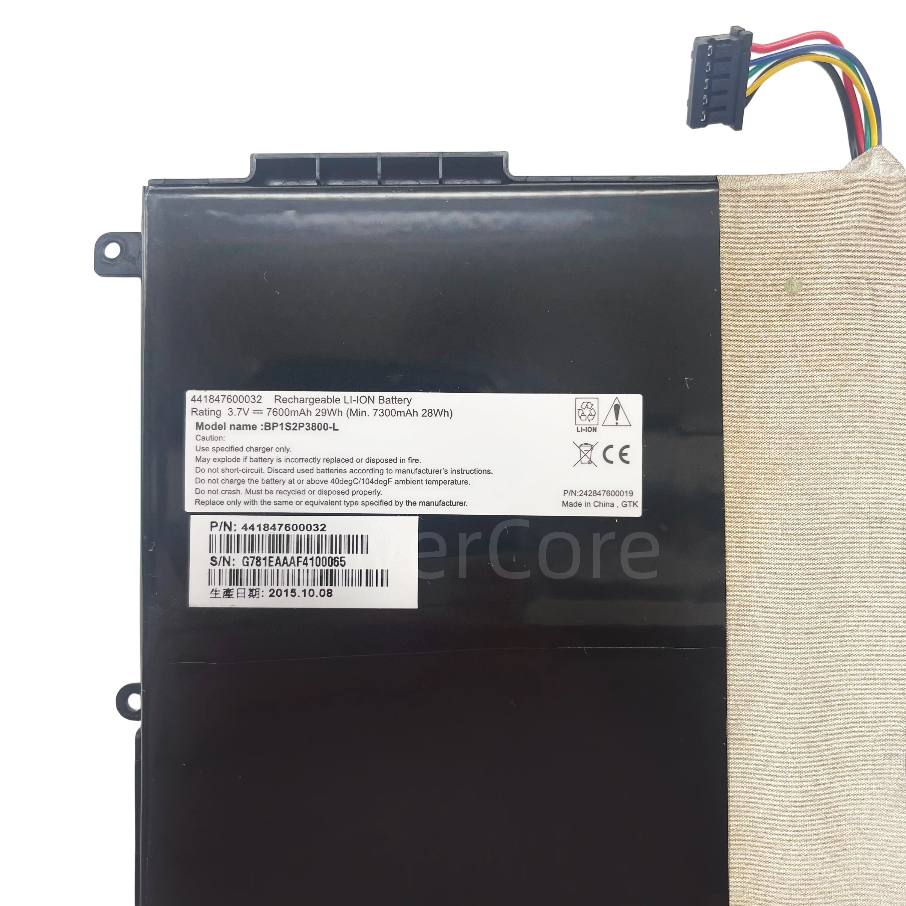 

Сменный аккумулятор для ноутбука с высокоплотными элементами 3.7V 29WH 7600mAh BP1S2P3800-L для Getac Z710 441847600032
