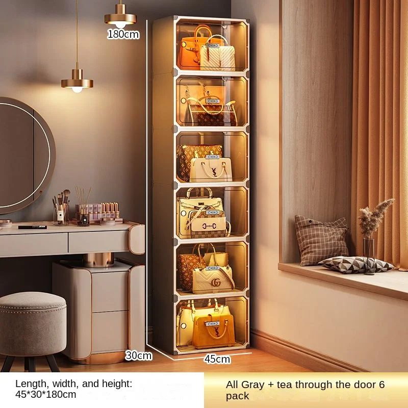 【Maintenance Type】Bags Storage Cabinet Bedroom Shelves Bag Rack Home Dustproof Multi-Layer Large Capacity Bag Cabinet