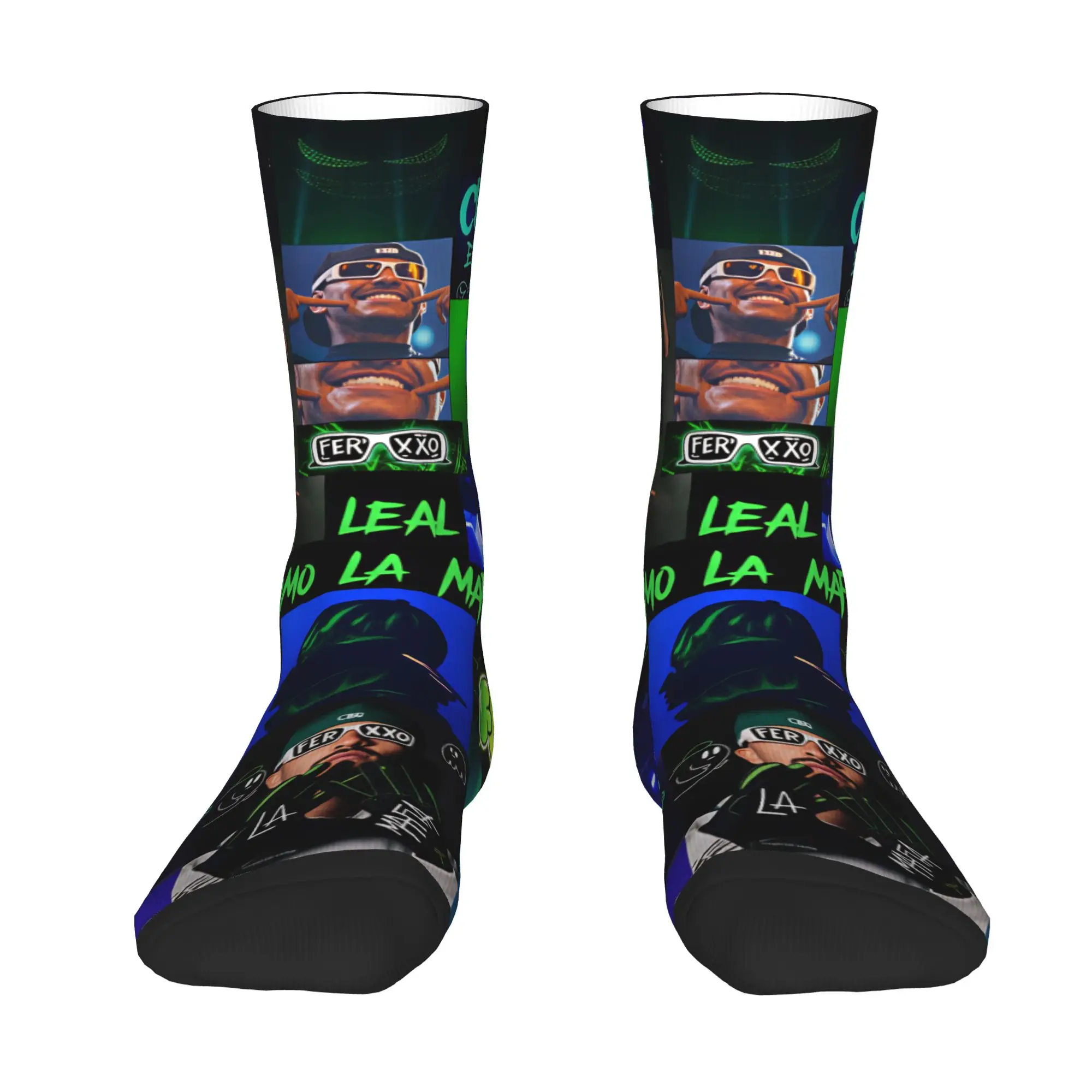 Fun Men's Colombian F-Feids f-Ferxxos Dress Socks Unisex Breathbale Warm 3D Printed Rapper Rap Music Singer Crew Socks