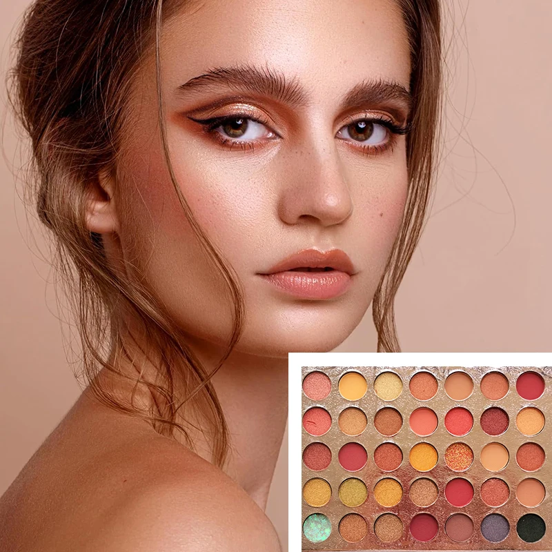 35 Colors Super Cheap Professional Nude Eyeshadow Palette Multi Reflective Shimmer Matte Glitter Pressed Pearls Eye Shadow Makeu